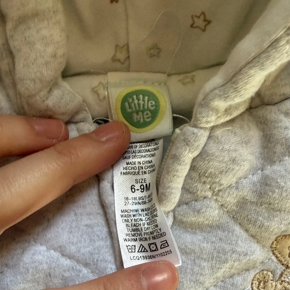 LittleMe Baby Quilted Hooded Onesie - Picture 2 of 7